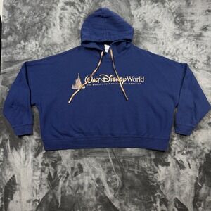 Disney Hoodie Womens 2X Blue Walt Disney World 50th Anniversary Celebration